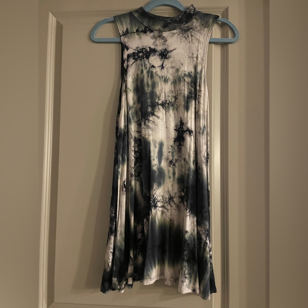 audrey 3+1 tie dye high neck dress